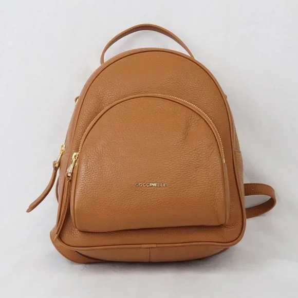 Coccinelle Bags Coccinelle Backpack Caramel Brown Leather